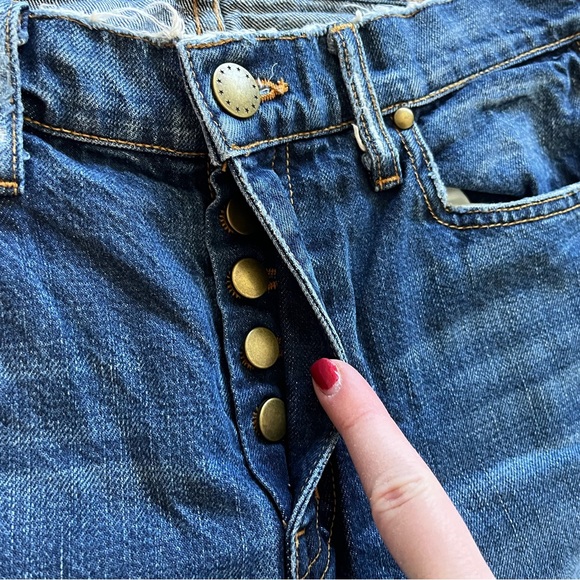 The GREAT The Gent Button Fly Cropped Jeans Size 25 Trendy Stylish Effortless - Picture 4 of 11